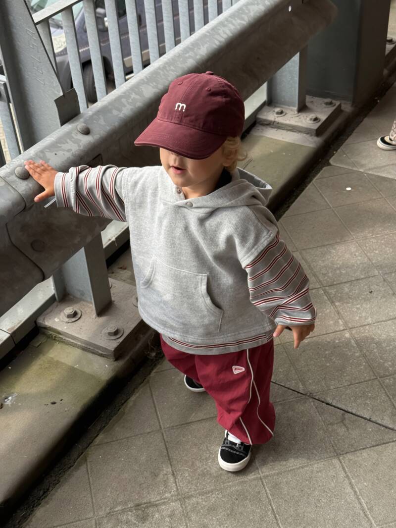Wine red parachute pants