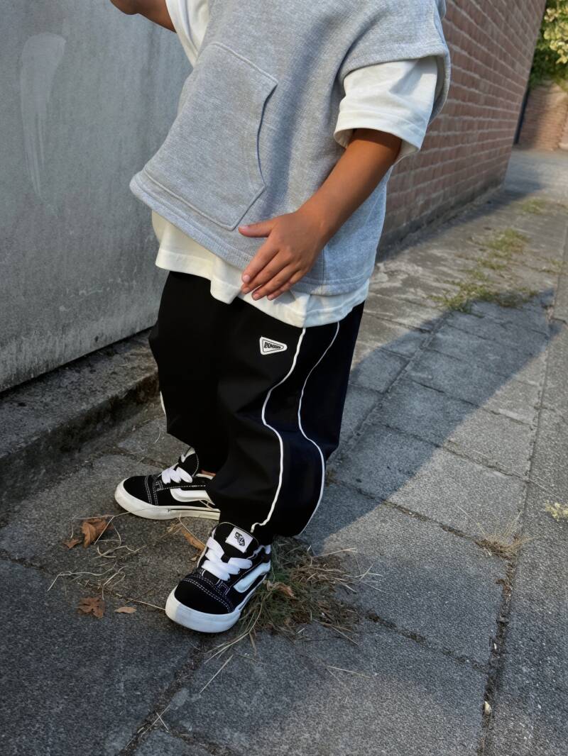 Black parachute pants