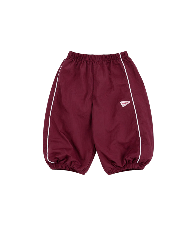 Wine red parachute pants