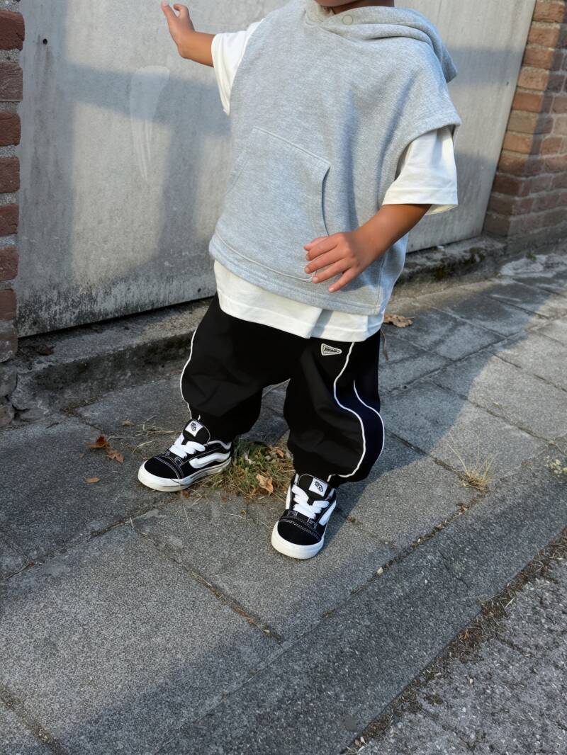Black parachute pants
