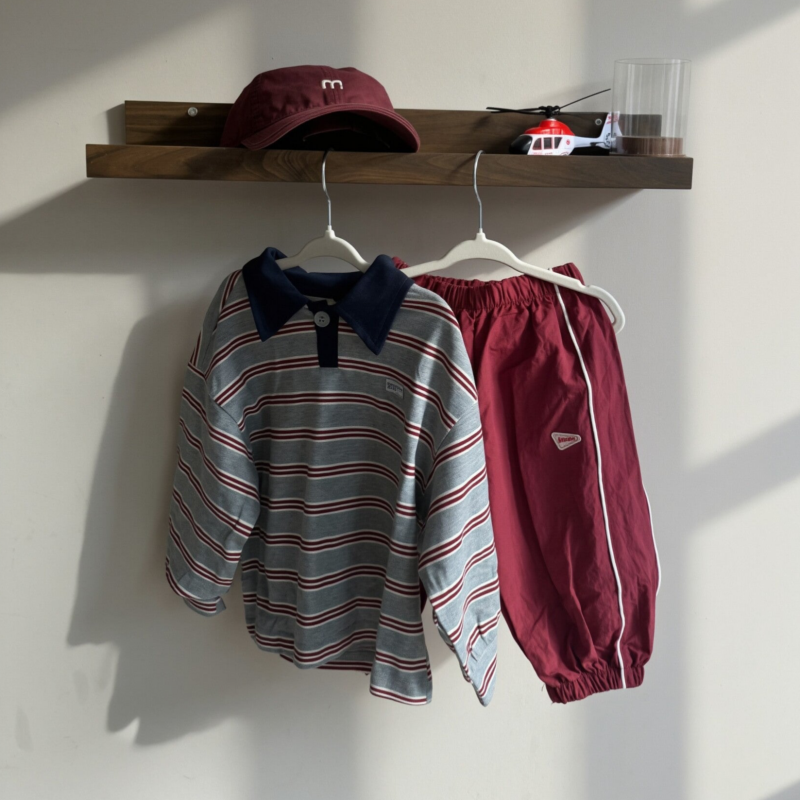 Wine red parachute pants